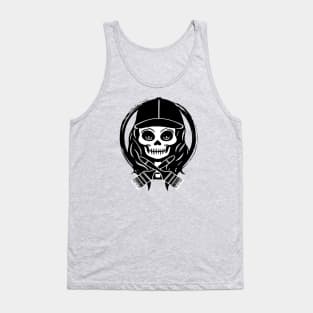 Female Painter Skull and Paintbrush Tank Top